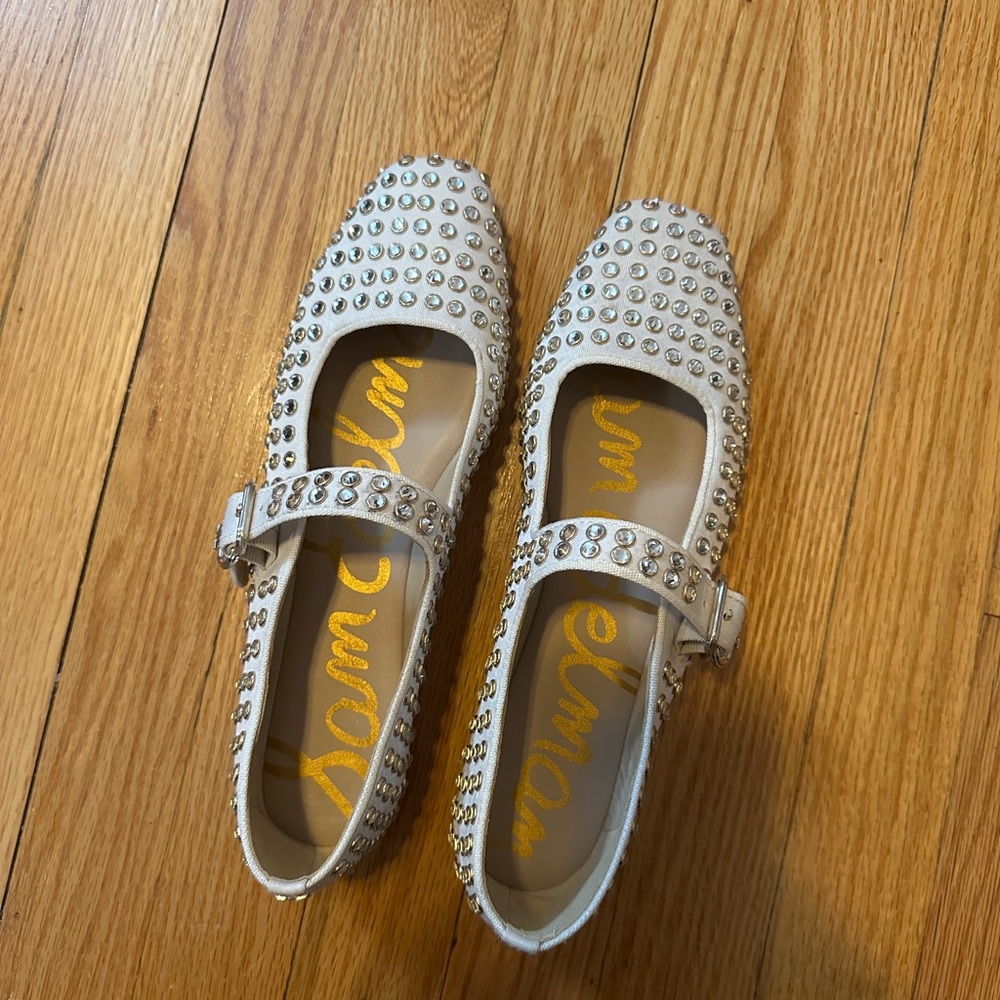 Sam Edelman White Studded Ballet Flats